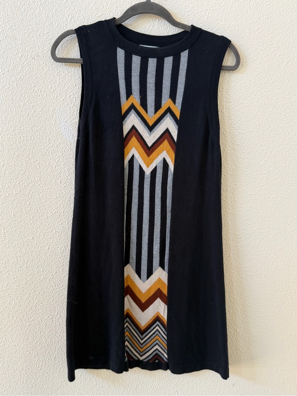 Missoni Black and Gray Striped Knit Top